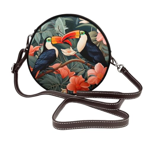 Sac à bandoulière rond toucan évadez-vous dans la jungle tropicale au quotidien
