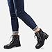 STQ Women's Fashion Boots Women's Combat Booties Black 9