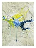 SplashArt Sport Handtuch Strandhandtuch Saunatuch Kuscheldecke Kunstvoll Fußball Torwart Größe 140 x 70 cm