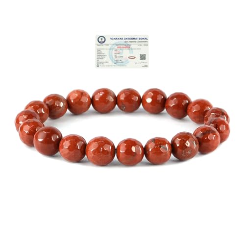 Image of Reiki Crystal Products Certified Natural Crystal Stone Diamond Cut /Faceted 10 mm Beads Bracelet for Men & Women | Reiki Charged Gemstone Jewellery | Multiple Stone Variants Available