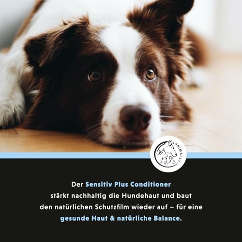 Annimally Sensitiv Plus Conditioner - Natürliche pflegende SpüLung für Sensible Hunde & Welpen, Seidiges Fell mit Sheabutter, ph-neutral, ohne Silikone, Parabene & künstliche Duftstoffe - 500 ml