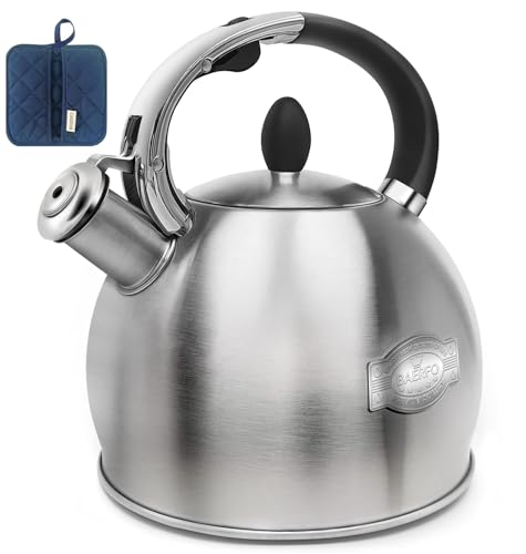 BAERFO Stainless Steel Whistling Tea Kettle 2.64 Qt