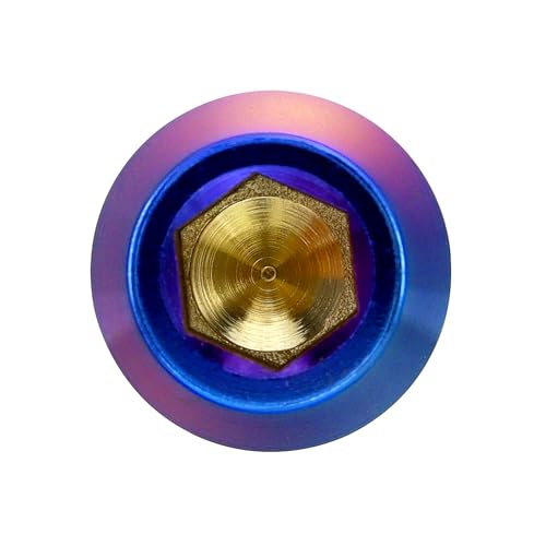 Image of RISON Titanium Bolts Ti Bolt M6*1.0 * 25 Hex Tapered Socket Head 5Pcs Burnt Blue Titanium Hex Tapered Head Bolt Screw for Bike stem