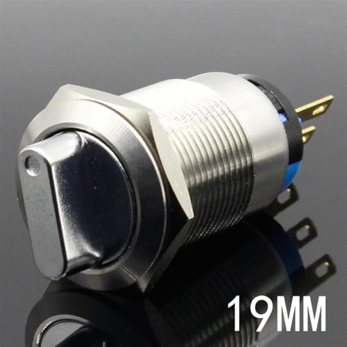 Interrupteur bouton poussoir de commande 19mm pour tableau de bord auto et bateau 12V - 2