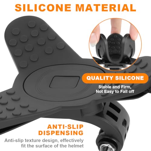 Adiwo Motorradhelm Kinnhalterung, Action Kamera Motorrad Helm Kinnriemenhalterung, rutschfest Motorrad Helmhalterung Befestigungsvorrichtung für DJI Osmo GoPro, etc, mit Verlängerungs-J-Haken-Halter