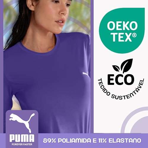 Camiseta Puma Camiseta Manga longa Camiseta Proteção UV50+ Feminina Adulta, Lilás, GG