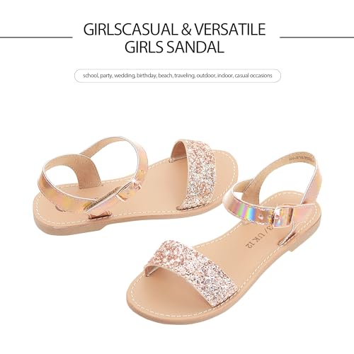 Girls Sandals Open Toe Summer Flats Dress Sandals2