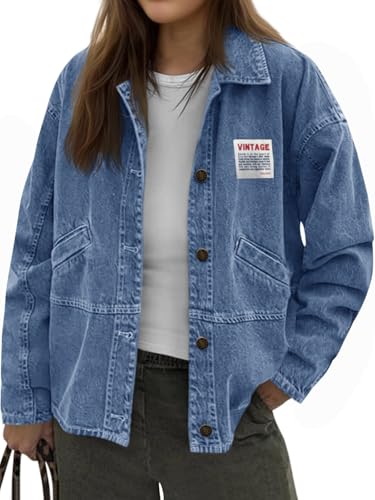 Amazon.com: Cicy Bell Womens Oversized Denim Jackets Boyfriends
