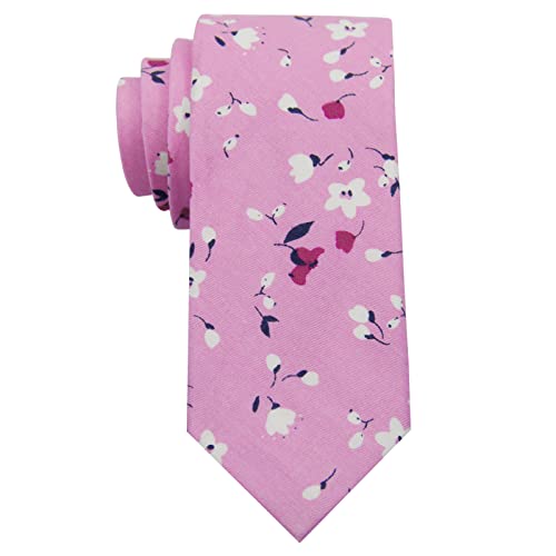 Image of Mantieqingway Floral Ties for Men Skinny Cotton Tie Flower Necktie