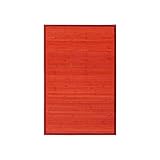 Sus medidas son: De 90x60 cm. Alfombra pasillera de bambú roja de 90x60 cm - LOLAhome
