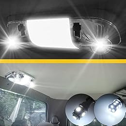 GLOFE 3Pcs White Interior Map Dome Light LED Bulbs Compatible with 1987-1996 Ford F-150 F-250 Bronco