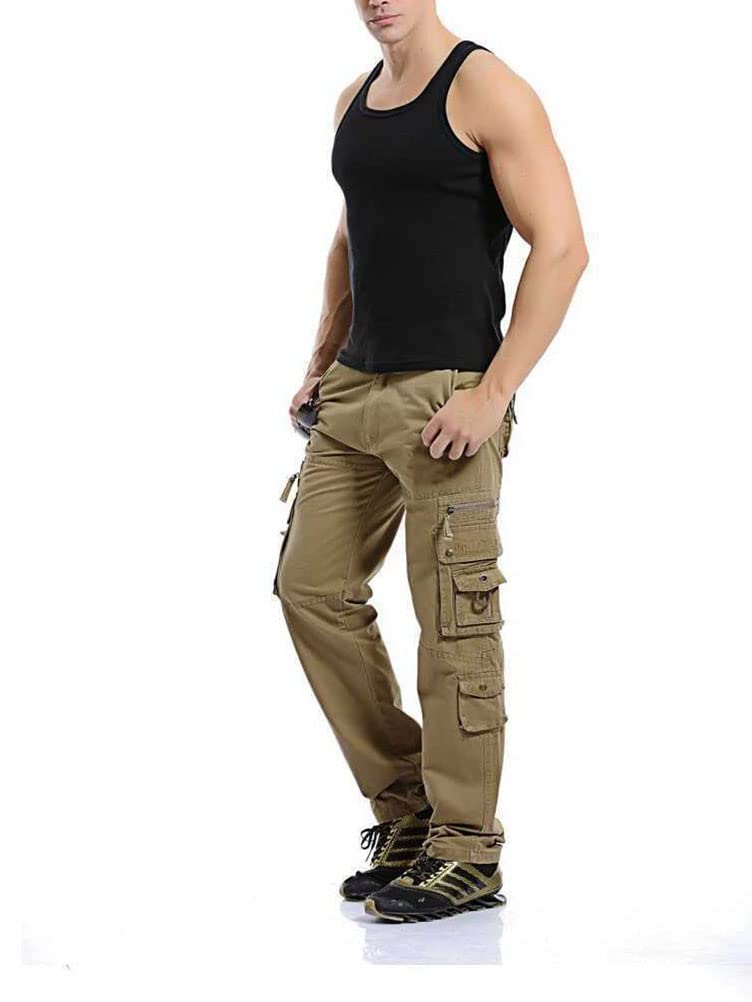 Pantaloni Sportivi Uomo Pantaloni Cargo Larghi Casual Pantaloni con Tasche Multiple Pantaloni da Combattimento Militare Moda Pantaloni per Primavera Estate