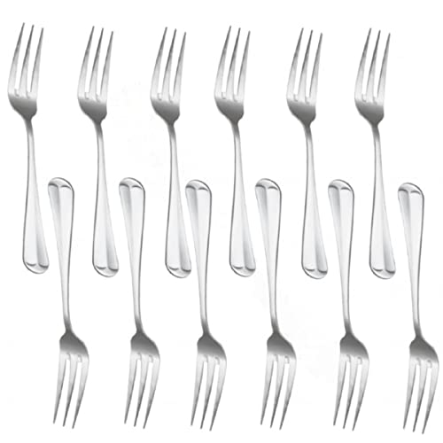 TrueCraftware- Dakota Stainless Steel Three-Tine Dinner Fork Set of 12- Stainless Steel Silverware Flatware Cutlery Kitchen Tableware Set for Home and Restaurant Table Forks Flatware Forks