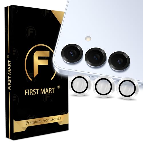 Image of FIRST MART Silver Camera Ring Guard Protector for Samsung Galaxy S25 | Tempered Glass with Metal Alloy Rings, HD Clear, Scratch Resistant, Case-Friendly | Pack of 1