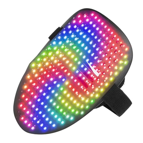 Masque facial à LED rechargeable avec 25 visuels lumineux changeants