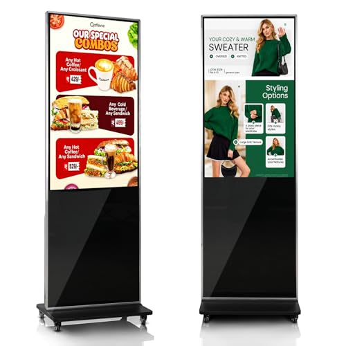 Image of 43 inch Digital Signage Display Kiosk Indoor Floor Standing Advertising | 2K Android 14 4 + 32 Storage, USB WiFi HDMI Bluetooth Input, Smart Split Screen, Free CMS, 700 Nits, Life over 50,000 hours