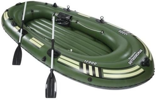 SZFMMY ®Heavy duty 300kg Inflatable Raft Boat Dinghy fishing Set 4 Person Canoe With Paddle Water Sports(265cm x 130cm x 46cm)