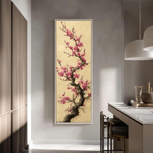 Toile verticale haute de style japonais aux finitions artistiques