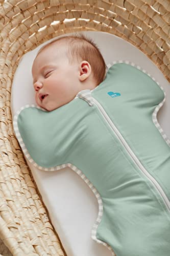 Image of Love To Dream Swaddle UP, Baby Sleep Sack, Twin Zipper for Easy Diaper Changes, Arms UP Position, Hip-Healthy, Lightweight & Breathable, Moderates Temperatures 24-27C, Olive, Small (1-3 Months)