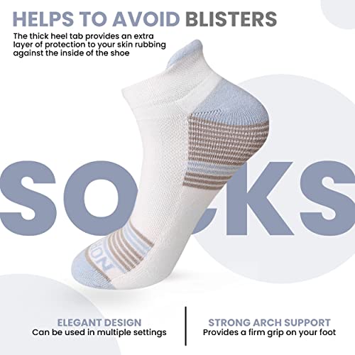 Image of Compression Ankle Socks for Men & Women - Stretch Fit, Cushioned Support & Breathable Comfort, Size 7-10