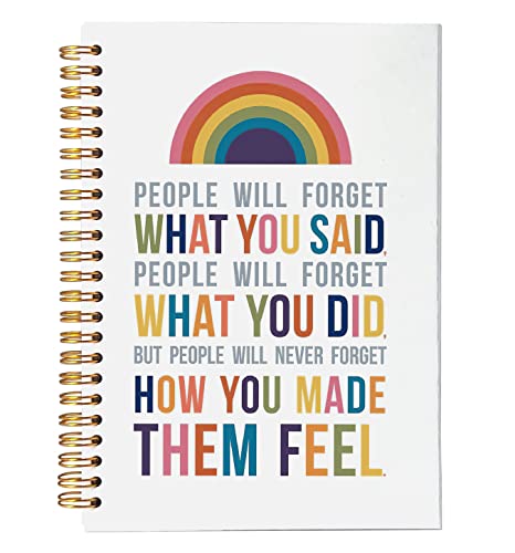 NEGIGA Inspirational Quotes People Will Forget What You Say What You Do Rainbow Lined Spiral Journal...