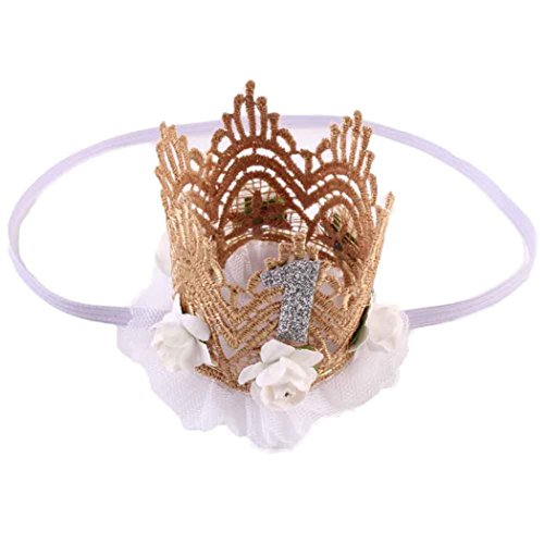 Vovotrade Bébé Fille Accessoires Pour la Tête Bande de Cheveux Bande de Cheveux Mignon élastique fleur Couronne Headwear (Blanc) thumbnail