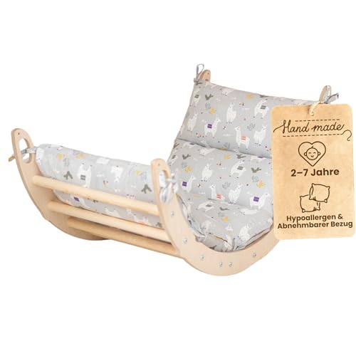 WoodsCraft Kletterbogen mit Kissen - Holz Klettergerüst Indoor -...