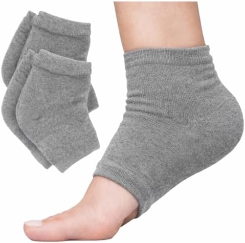1 Par de Meias de Gel de Silicone para Calcanhar, Cinza | Tratame...