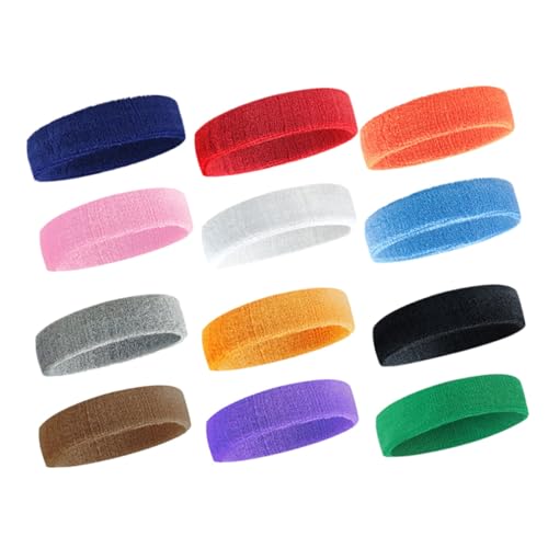Bandeaux de sport absorbants lot de 12 en polyester et spandex respirant
