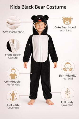 Image of Raj Costume Animal Fancy Dress Costume for Boys & Girls | Hooded Full Body Wildlife Zoo Animal Jumpsuit | Soft Costume for School Function, Fancy Dress, Halloween, Birthday, Cosplay & Role Play