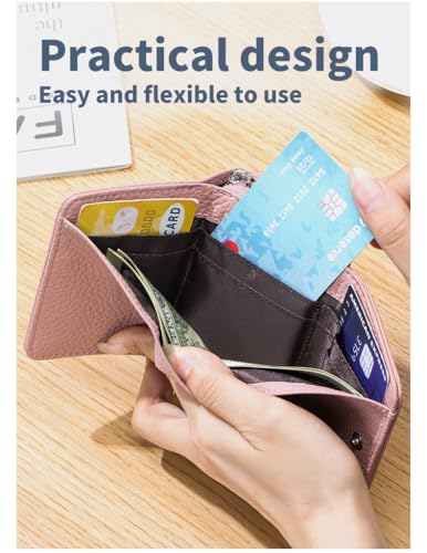 Women's Short Leather Three-Fold Mini RFID Wallet With Large Capacity And Multifunctional Change Bag Storage Bag2