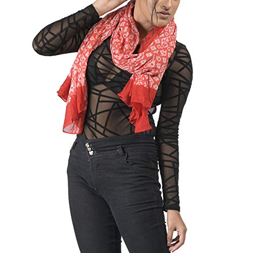 Image of AQVA Printed Cotton Scarf, Soft Scarves Stoles for Summer & Winter for Women & Girls (Size: 75 x 43 Inches)