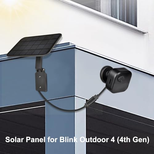 Solar Panel Compatible with Blink Outdoor 4 (4th Gen)/Blink Outdoor and Blink XT/XT2 Camera,9.84Ft Outdoor Power Cable and Built-in 5000mAh Rechargeable Battery for Security Camera Outdoor - Thumbnail 6