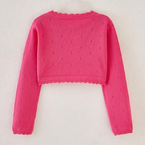 Cardigan for Girls Long Sleeve Knitted Sweaters Bolero Ruffle Sweater Fall Winter Cropped Jacket Cover Up Tops3