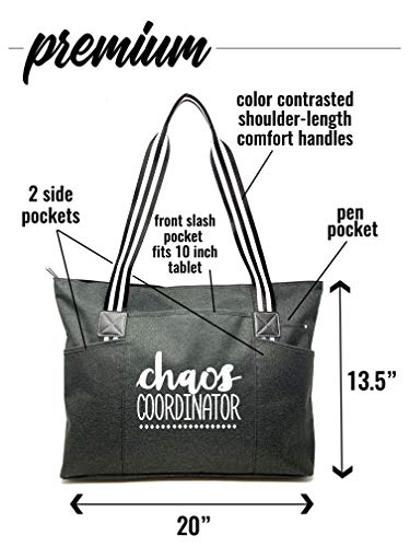 Bolsa Tote de Lona Tessa con Bolsillos y Cremallera miniatura 3