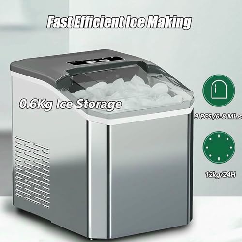 Fabricadora de hielo portátil de encimera, 26 lbs/24h miniatura 2