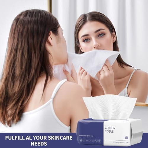 Bodfppc Disposable Face Towel, 100 Count Face Clean Towels, For Washing Soft Cotton Dry Wipes Facial Cloths Towelettes For Washing And Drying thumb #6