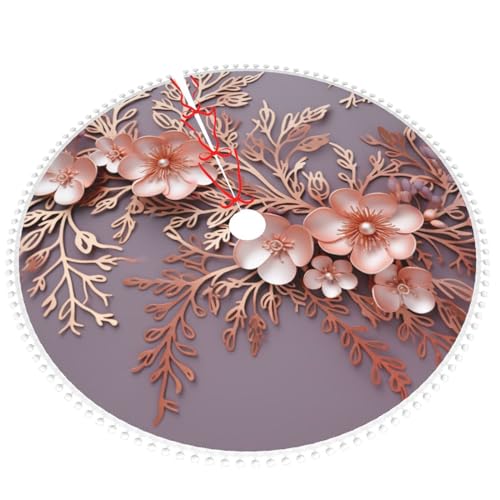 Tapis de sapin de Noël or rose pour masquer les câbles et décorer