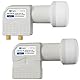 hb-digital Twin LNB - Test SEHR GUT* - für 2 Teilnehmer LTE Filter 2-Fach Full HD 4K 0.1dB mit Wetterschutz + 4X F-Stecker für TV Fernseher SAT Receiver Satellitenschüssel - Weiss