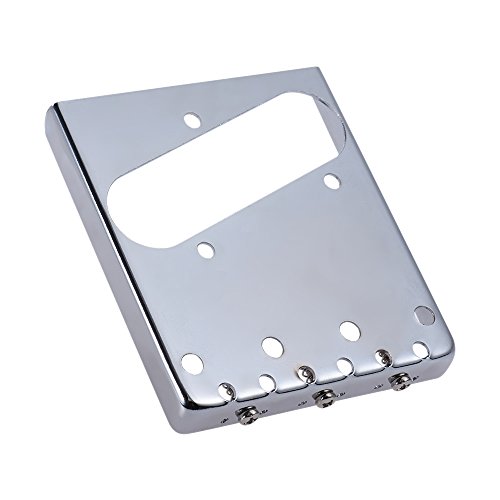 KKmoon 3 Sela cinzeiro ponte tailpiece banhado a cromo para telecaster Tele guitarra elétrica peça d