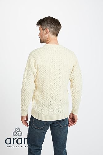 Mens Irish Wool Sweater, 100% Real Irish Wool Jumper, Traditional Aran Knit Pattern3