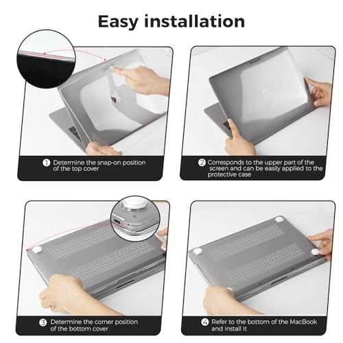 EooCoo Case compatible for Macbook Pro 13 inch M2 M1 A2338 A2251 A2289 A2159 A1989 A1706 with Touch Bar, 2023-2017 Released, Transparent Plastic Hard Shell Cover, Smooth Shiny Surface, Crystal Clear - Image 8
