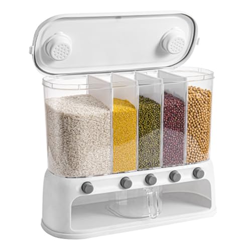Contenitori Di Cereali Conservazione - Bucket Distributore Di Cereali a Parete Di Grande Capacità | Dispartimenti Multi -Avvolgimento Del Distributore Di Cibi a Secco | Accessorio per Cucina Organizza