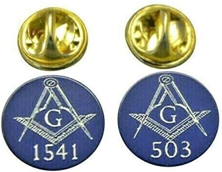 6x MASONIC LAPEL PIN BADGE/TIE PIN GIFT PERSONALISED SOLID BRASS WITH YOUR OWN LODGE NUMBER