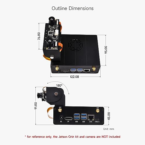 Image of Waveshare Aluminum Alloy Case For Jetson Orin, With Camera Holder, Mini-Computer Case, Compatible Withjetson Orin Nano And Jetson Orin NX Kits, Black