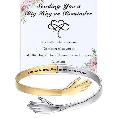 LUXTIK Presentes de aniversário para mulheres melhores amigas pulseiras jóias exclusivas personalizadas engraçadas cristãs presentes de Natal Dia dos Namorados meias para mulheres, ela, namorada, esposa, colegas de trabalho, professoras, Sem pedras preciosas