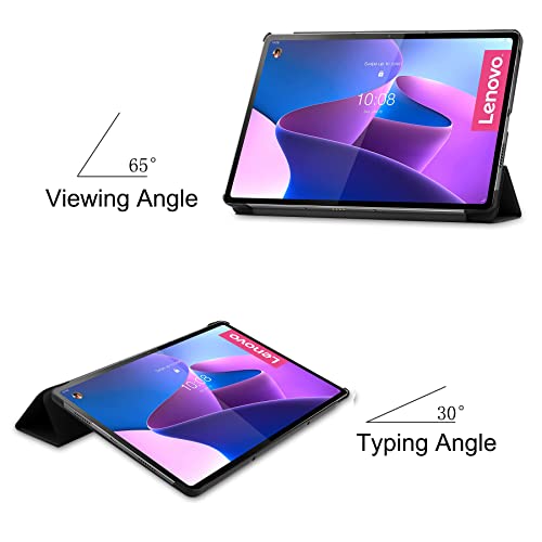 Lobwerk Case for Lenovo Tab P12 Pro 12.6 Inch Smart Cover Case with Stand Function and Auto Sleep/Wake Function, Black - Image 2
