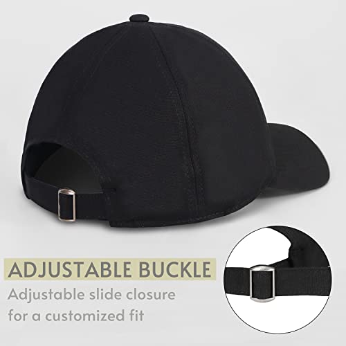 Kdwave Black Baseball Cap For Men Women Unstructured Plain Cotton Caps Low Profile Adjustable Blank Upf 50+ Running Hats #TOP4