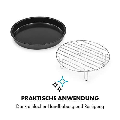 Klarstein AeroVital Cube Chef Heißluftfritteuse Pizzateller mit hohem Grilleinsatz Zubehör, Edelstahl – Bild 6