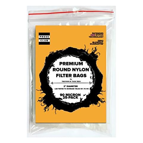 90 Micron | Premium Round Circle Nylon Tea Filter Bag | 2" Inch Diameter | 25 Pack Cover
